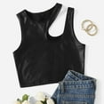 thumbnail image 2 of Sngxgn Women's Basic Short Camisole Strap Layering Tank Top(Black,M), 2 of 8