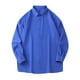 thumbnail image 2 of Blusa y camisa de manga larga con cuello vuelto para hombre, moda de color liso, informal, versátil, con solapa y botones, abrigo de poliéster de manga larga para hombre, 2 of 3