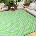 thumbnail image 1 of SHIQI-Outdoor Rug 8x10 Patio Waterproof, Large Outdoor Plastic Straw Rug, Reversible Out Door Carpet for Camping, Deck, Rv, 8 x 10 Area Carpet for Balcony, Porch, Backyard, White and Green, 1 of 4