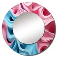 thumbnail image 2 of Designart "Focus Op Art in Blue and Pink" Abstract Round Mirror Wall Decor Modern - Large Blue Round Bathroom Mirror - Round Mirror - 36" x 36", 2 of 6