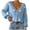 02 Blue, variant on Weiqiqre Women Sweaters Button Down Lantern Sleeve V Neck Knitted Cropped Flower Cardigan Sweater