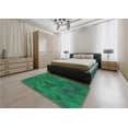 thumbnail image 5 of Ahgly Company Machine Washable Indoor Square Transitional Medium Teal Green Area Rugs, 3' Square, 5 of 7