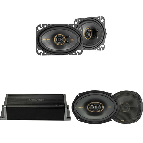 Kicker 47KEY2004 4-Channel DSP Smart Amp w/ 51KSC 4x6" & 6x9" 3-Way Audio Upgrade Bundle