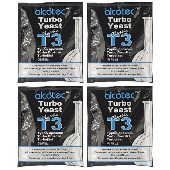 Alcotec Turbo Yeast Classic T3 120g (Pack of 4)