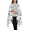 thumbnail image 2 of Xecao blue Snowflake Prints Pattern Womens Winter Scarf Fall Scarf Oversized Large Scarf for Women Warm Shawl Wrap, 2 of 8