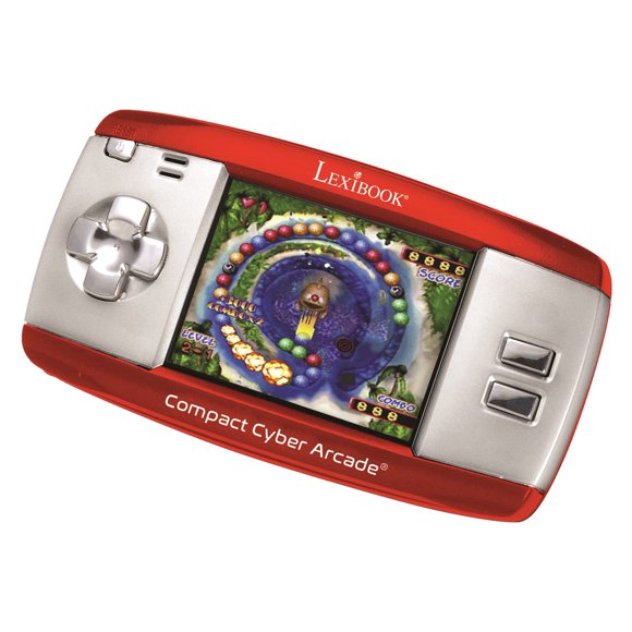 LEXiBOOK Compact Cyber Arcade Portable Gaming Console, 250 Games, LCD, Red, JL2375RD