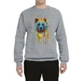 thumbnail image 2 of Bear Painting Splatter Abstract Art Animal Lover Unisex Crewneck Graphic Sweatshirt, Heather Grey, X-Large, 2 of 3
