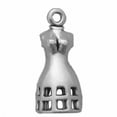 thumbnail image 1 of Sterling Silver 24" 1mm Box Chain 3D Dressmakers Form Pendant Necklace, 1 of 2