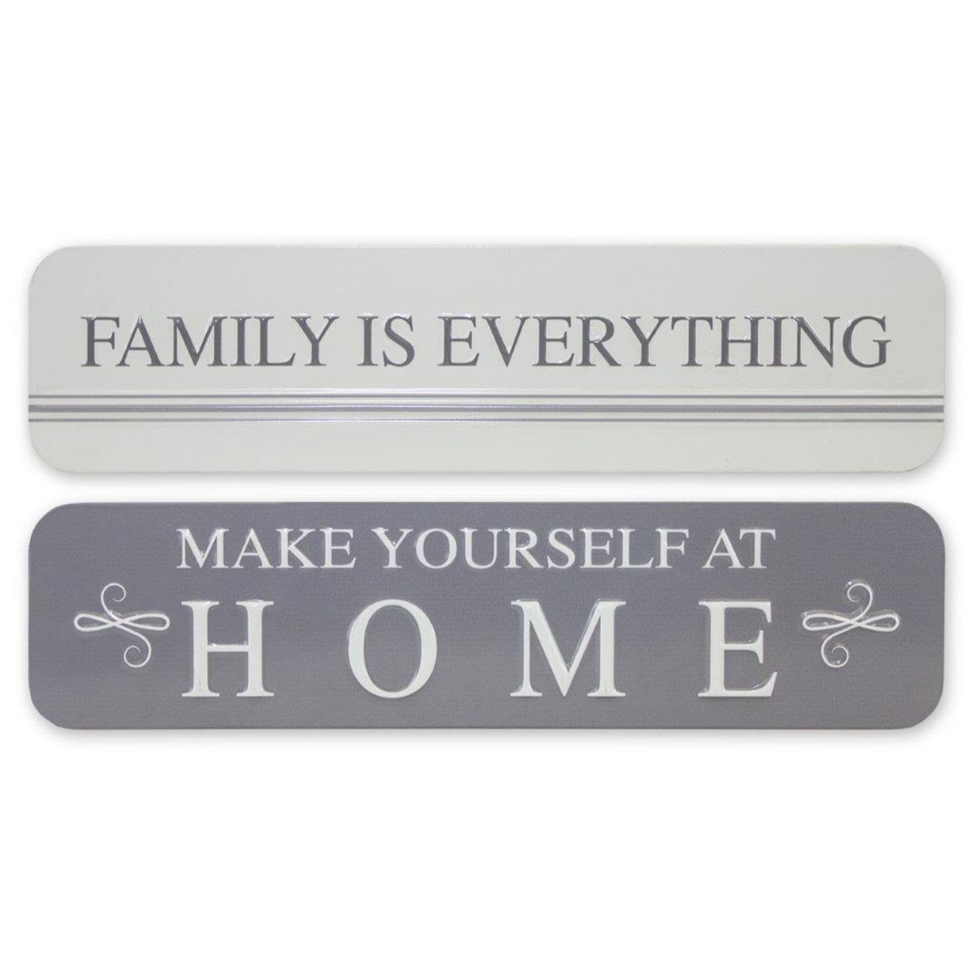 Home and Family Sign (Set of 2) 15.75"L X 4"H Iron