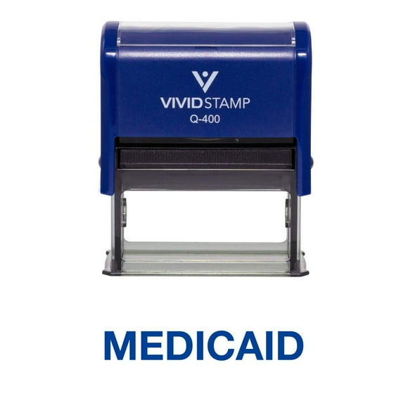 Medicaid Office Self Inking Rubber Stamp (Blue Ink) - X-Large