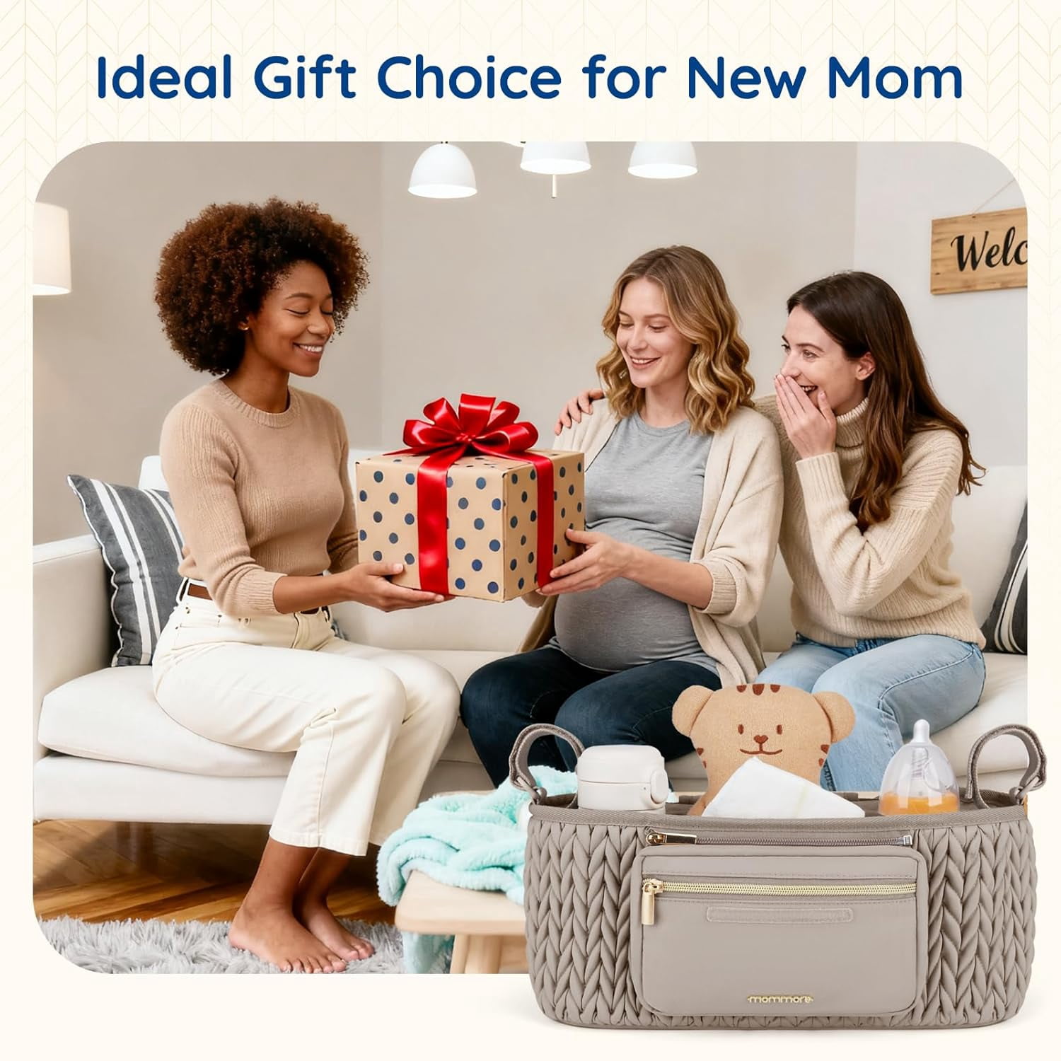 mommore Small Diaper Bag with Stroller Organizer with Insulated Pocket