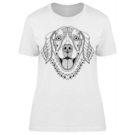 Golden Retriever Zentangle T-Shirt Women -Image by Shutterstock, Female x-Large