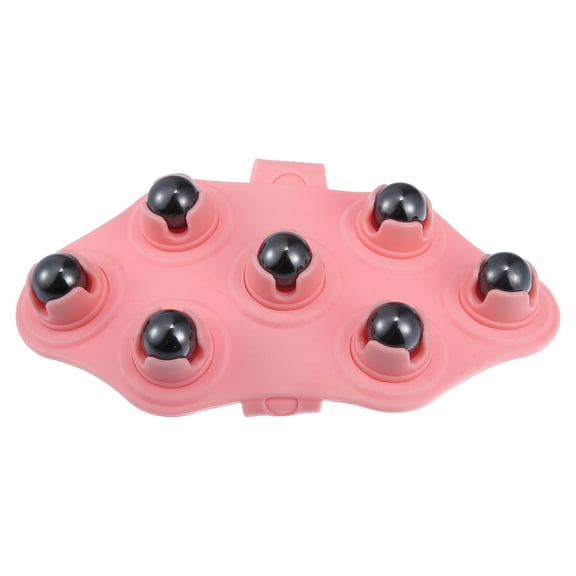 Handheld Massager with Seven Trigger Points for Neck Shoulder POM Carbon Steel Ball Pink Black