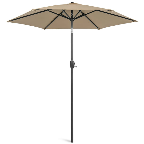 Push On Tilt Easy Crank Lift Tan, Best Crank And Tilt Patio Umbrella