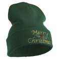 thumbnail image 4 of Merry Christmas Mistletoe Embroidered 12 inch Cuffed Knit Long Beanie - Kelly XL-3XL, 4 of 5