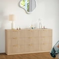 thumbnail image 2 of Commode de Rangement Cannelée Rétro Mi-Siècle, Grande Unité en Bois à 8-9 Tiroirs Convenant comme Armoire de Chevet et Meuble d'Organisation de Couloir, 2 of 8