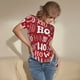 thumbnail image 3 of Balery Ho Pattern Funny Christmas Body de cuello redondo de manga corta para mujer Tops de manga corta Tops básicos-Large, 3 of 7