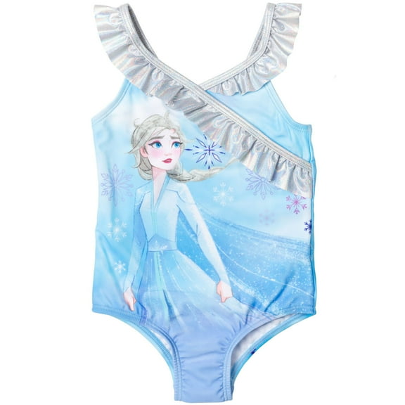 Disney Frozen Elsa Toddler Girls One Piece Bathing Suit Blue 2T