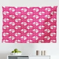 thumbnail image 1 of Floral Tapestry, Romantic Style Bicolor Hearts and Blooming Roses Valentine's Day, Fabric Wall Hanging Decor for Bedroom Living Room Dorm, 2 Sizes, Mustard Pink, by Ambesonne, 1 of 1