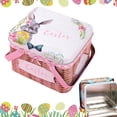 thumbnail image 4 of Easter Jar Cookie Jar Elegant Metal Tinplate Empty Jars Cookie Box Storage Containers Easter Gift Box Decor With Lids And Handle For Easter Decoration Holiday Part, 4 of 4
