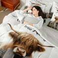thumbnail image 4 of Castle Fairy Teens Women Men Brown Highland Bull 7-Piece Twin Bedding Sets,Rustic Farmhouse Cabin Bedding Comforter Set,Retro Vintage Breathable Sheet Sets,Luxury Bedroom Decor, 4 of 8