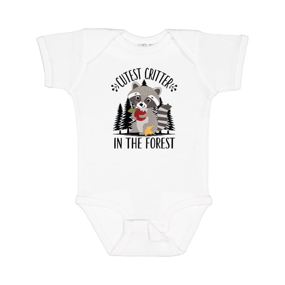 Inktastic Cutest Critter in the Forest Raccoon Boys Baby Bodysuit