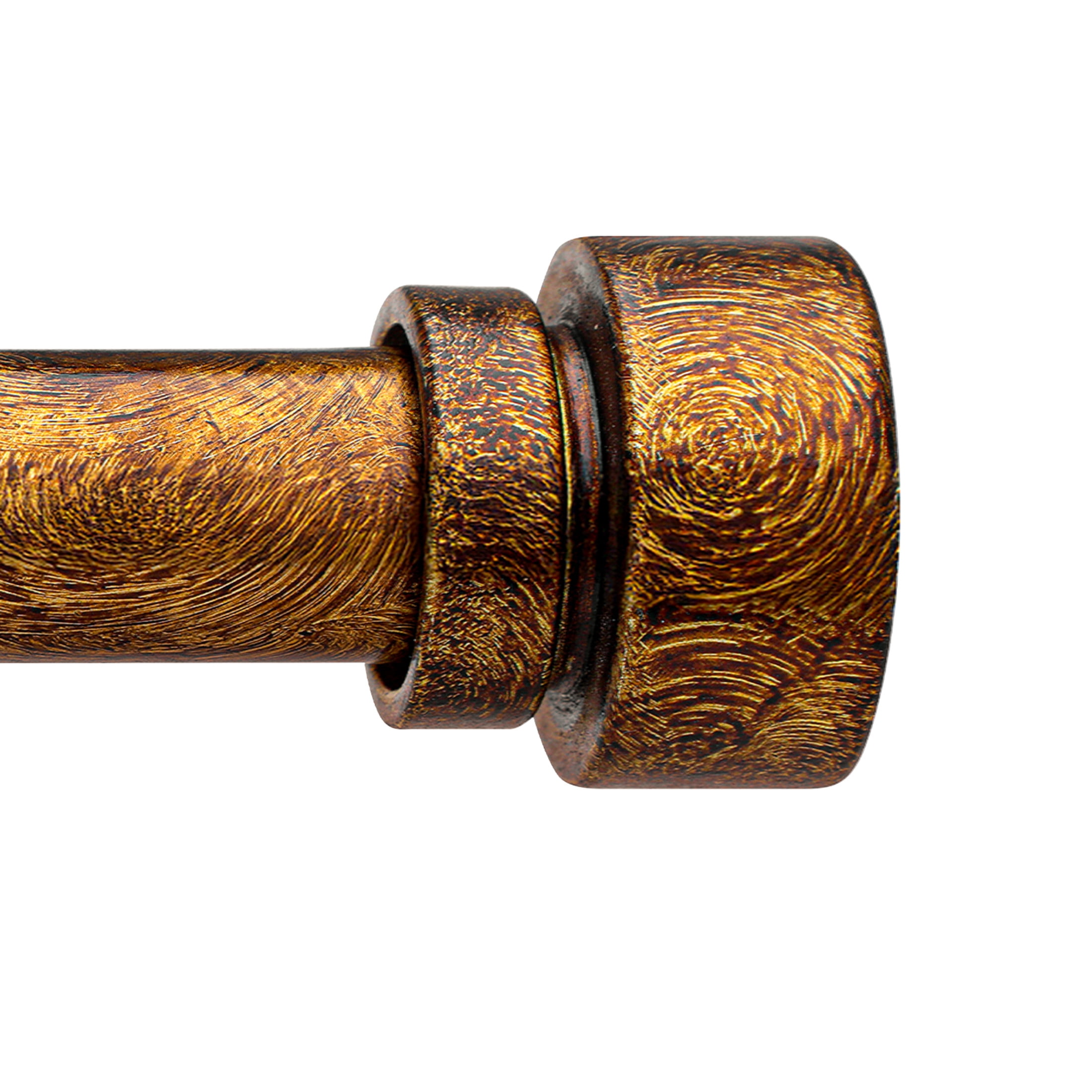 Yokila Vintage Gold Curtain Rod for Windows 16 to 60 Inches 1" Diameter Decorative Heavy Duty Window Curtain Rod Adjustable with Solid Finials for Living Room Outdoor Bedroom Kitchen Farmhouse