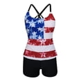 thumbnail image 3 of Birdeem Women Sexy with Chest Pad without Underwire Print Patchwork Swimming Trunks Split Swimsuit, 3 of 9