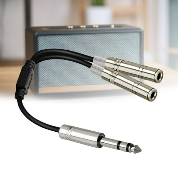 JUNWELL Pig-Hog Stereo 14 Inch Male to Dual Stereo Female Audio Y-type Splitter Adapter