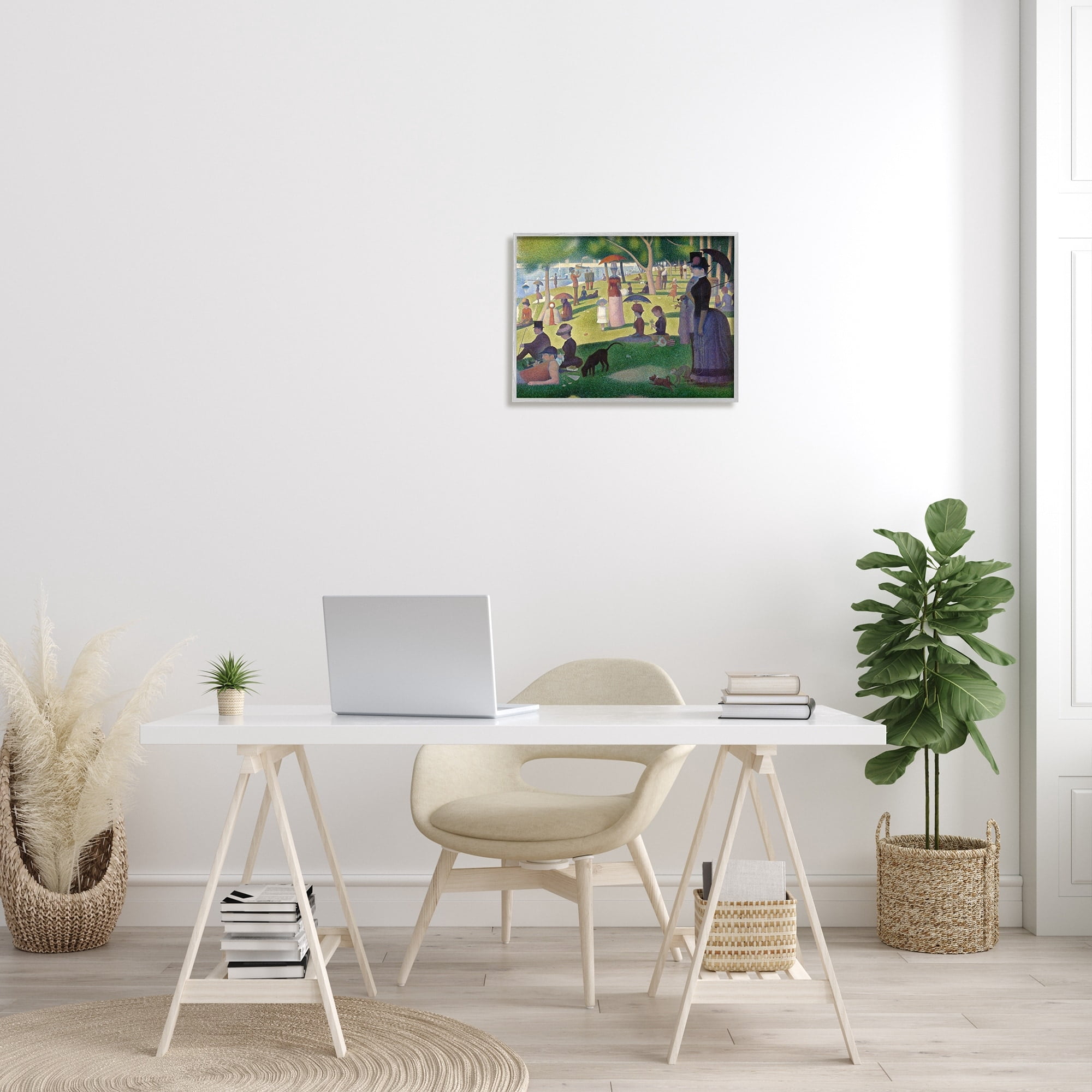 Stupell Industries Sunday on La Grande Jatte Georges Seurat Classic Painting Painting Gray Framed Art Print Wall Art, Design by one1000paintings