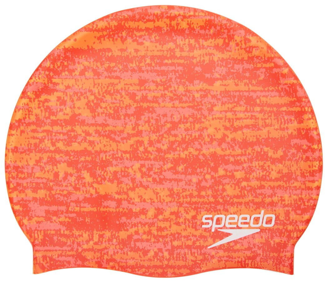 Speedo Unisex-adult Swim Cap Silicone Elastomeric Remix Poppy Red One Size for sale online