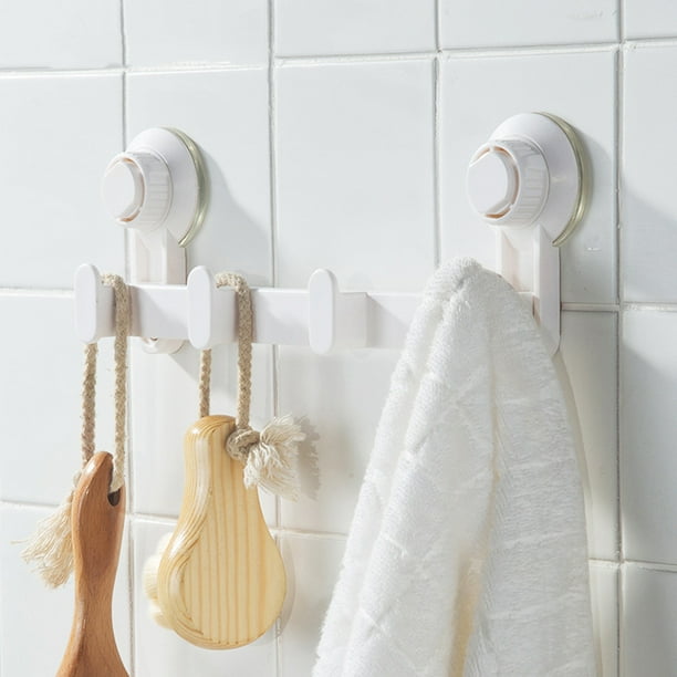 Ganchos de ventosa resistentes, organizador de pared extraíble de 4 filas para baño y hotel, perchero adhesivo sin taladro para ropa, toallas y almacenamiento de pared.