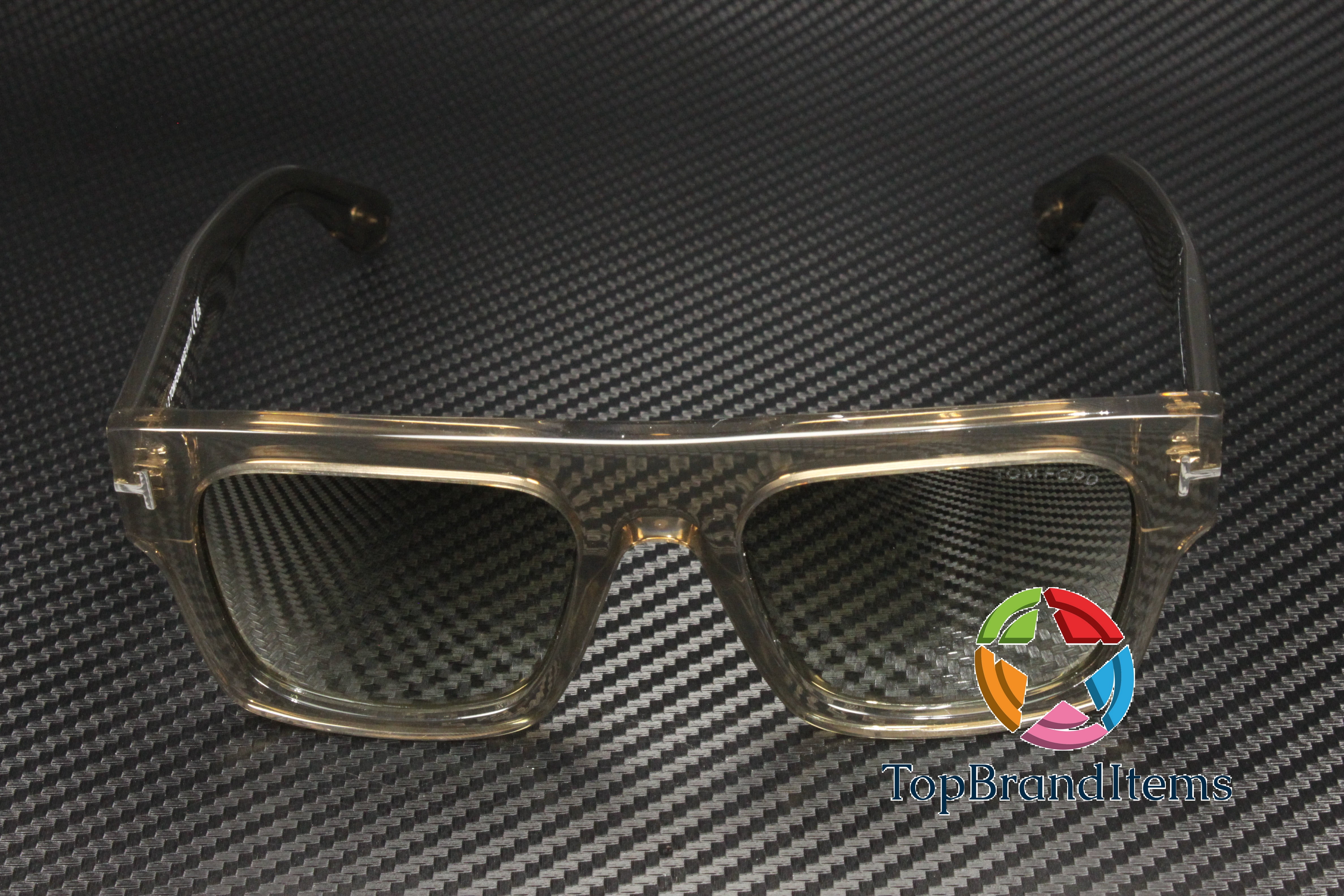 TOM FORD FT0711 47Q Fausto Geometric Lt Brown Green Miror 53 mm Men's Sunglasses