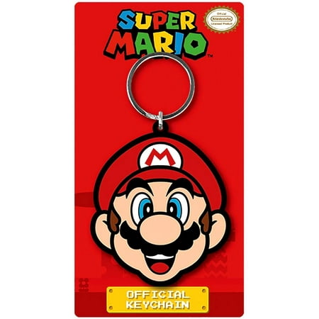 - Super Mario Bros Face Nintendo NES Rubber Keychain