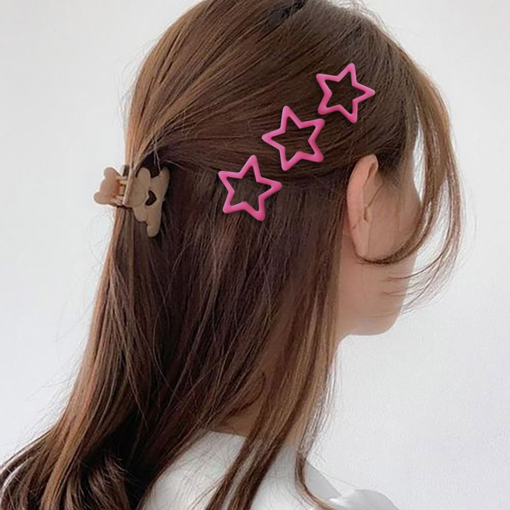 Pink Star Hair Clips for Girls Cute Small Hair Clips for  display picture 3