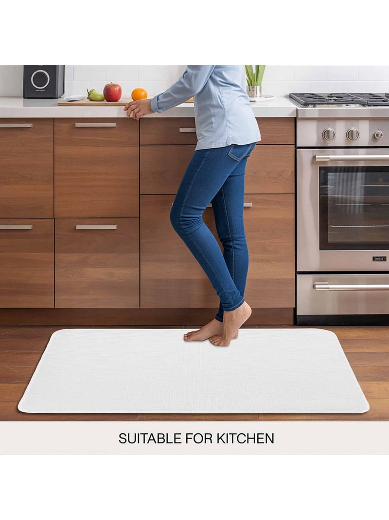 White Door Mat Indoor Outdoor Entrance, Non Slip Small Rug