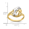 thumbnail image 2 of 14k Solid Gold Two-tone Polished Dolphin Wave Ring Size 6 Ring for Women - 2.8 Grams, 2 of 2