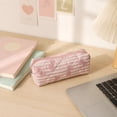 thumbnail image 5 of Bow Pencil Case Cute Pencil Pouch Soft Storage Bag Aesthetic Pattern Gift Makeup Pouch Cosmetic Bag for Women Adults Stripe, 5 of 7