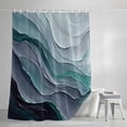 thumbnail image 5 of Shower Curtains for Bathroom-72"x84",Abstract Water Ripples Blue Gradient Waterproof Bath Curtain Grommet Shower Curtain Set with Hooks,, 5 of 9