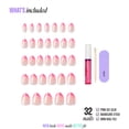thumbnail image 5 of Kiss Core Design Press On Nails Almond, Shining Bright, Pink, Short, 32 Count, 5 of 12