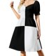 thumbnail image 2 of Vestido de manga corta a cuadros en blanco y negro, vestido de fiesta, vestidos elegantes, tallas grandes, vestidos de mujer, vestido, 2 of 7