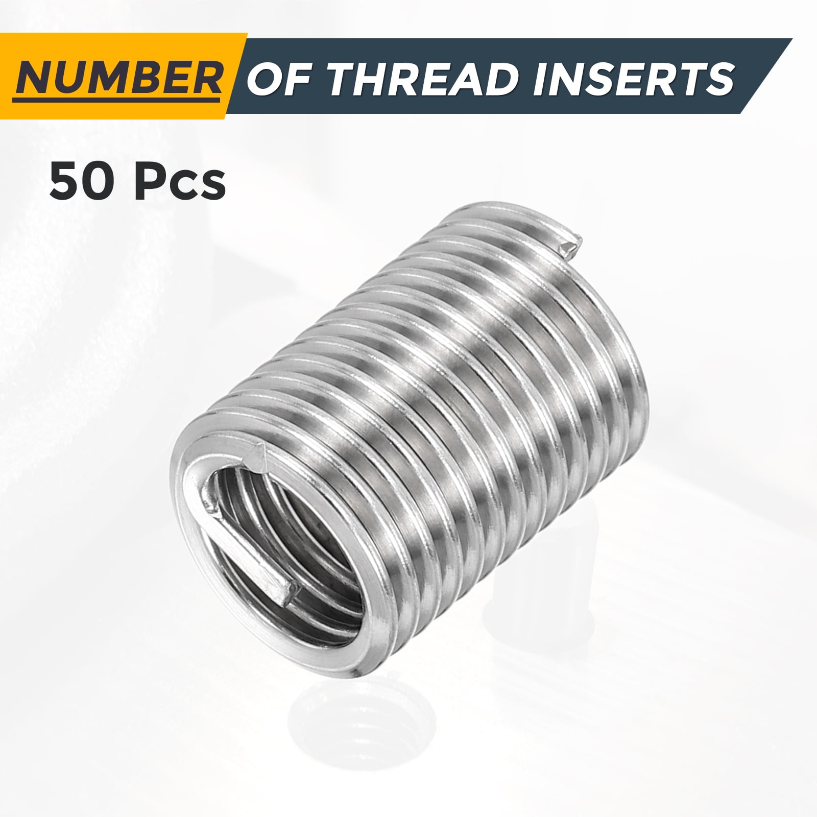 Uxcell 50pcs Wire Thread Inserts M10 x 1.5 x 2.5D Metric Helical Threaded Sleeve