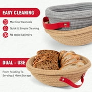 Gimgong Cotton Rope Banneton Bread Proofing Basket Set with Liners for Artisan and Sourdough Baking