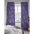 thumbnail image 3 of Sheer Curtains 84 Inches Long 2 Panels Set for Living Room, Navy Blue Coastal Semi Sheer Curtains for Windows, Red Lobster Nautical Ocean Voile Window Treatments Rod Pocket Curtain, 3 of 7