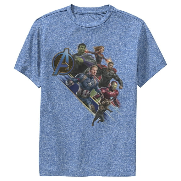 Boy's Marvel Avengers: Endgame Hero Streaks  Performance Graphic Tee Royal Blue Heather X Large