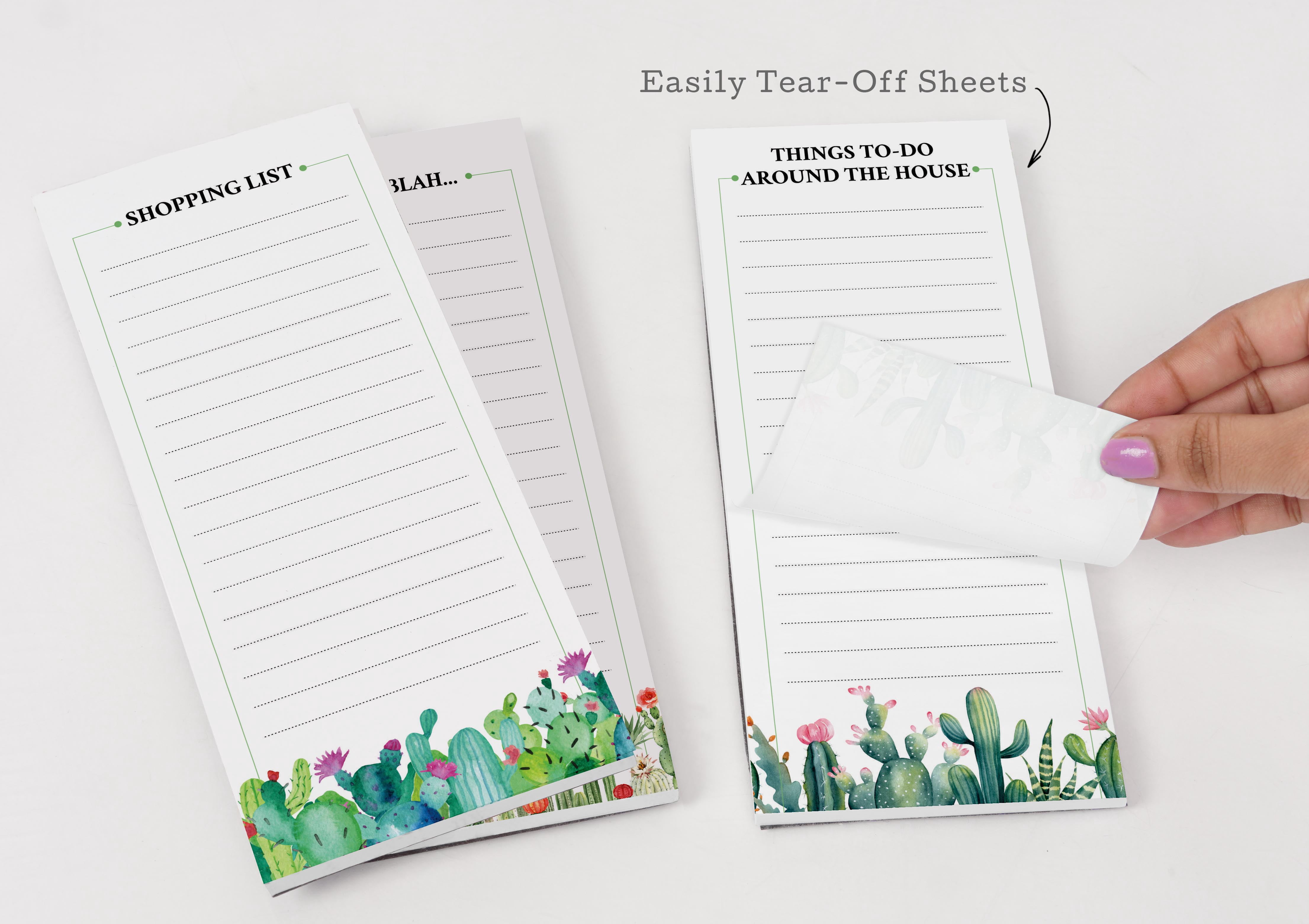 Inkdotpot Pack of 3 Magnetic Fridge To-Do List Notepads- Magnetic Memo Pads For Refrigerator-(50 Sheets Each)-Q5