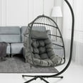 thumbnail image 2 of Gymax Chaise Oeuf Suspendue Chaise Balançoire Sans Support avec Coussin d'Appui-tête Confortable et Coussin Doux, 2 of 10