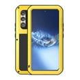 thumbnail image 6 of Samsung Galaxy S21 Ultra Metal Bumper Silicone Case with Stand Hybrid Military [Tough Armour] Shockproof Heavy Duty Rugged case Built-in Screen Protector Cover for Samsung Galaxy S21 Ultra,Yellow, 6 of 16