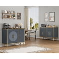 thumbnail image 3 of Vecenuy 47.3" Modern Buffet Cabinet with 2 Doors & 3 Drawers, Fluted Coffee Bar with Storage for Dining Room, Living Room, Entryway, Navy Blue, 3 of 9