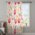 thumbnail image 4 of Spring Tulip Sheer Curtains 72 Inches Long, Summer Floral Botanical Elegant Light Filering Curtains, Breathable Simi Curtain Privacy Drapes for Living Room Bedroom Lightweight Window Treatment, 4 of 9